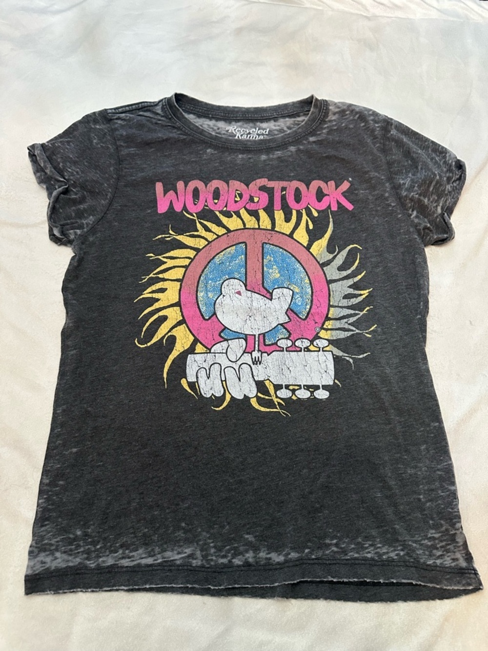 Recycled Karma Woodstock Peace Love & Music Burnout Tee Size Medium 38169 - Picture 4 of 10